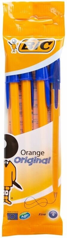 Шариковая ручка BIC Orange Original Fine, синий, 4 шт. (8308521) - фото №6