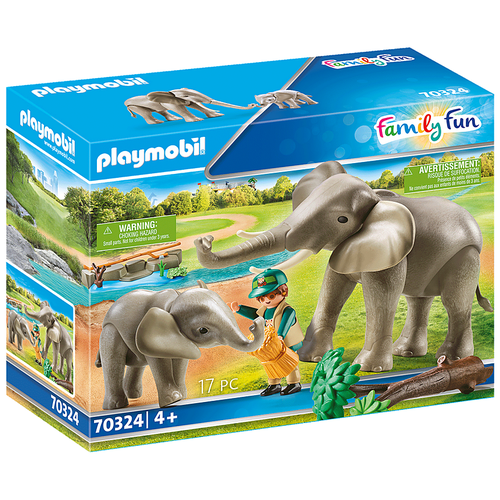 фото Набор с элементами конструктора playmobil family fun 70324 среда обитания слонов
