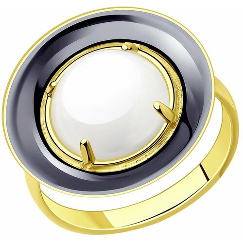 Кольцо Diamant online, серебро, 925 проба, лунный камень, размер 17