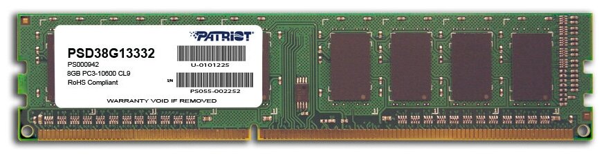  DDR3 DIMM 8Gb, 1333MHz Patriot Memory (PSD38G13332)