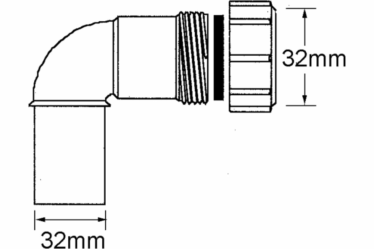 32C-WH Отвод на 90град компрессионный Ду-32ммхДн-32мм - фотография № 2