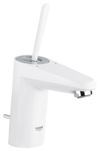 Смеситель для раковины GROHE Eurodisc Joy с донным клапаном, низкий излив, белая луна (23425LS0)
