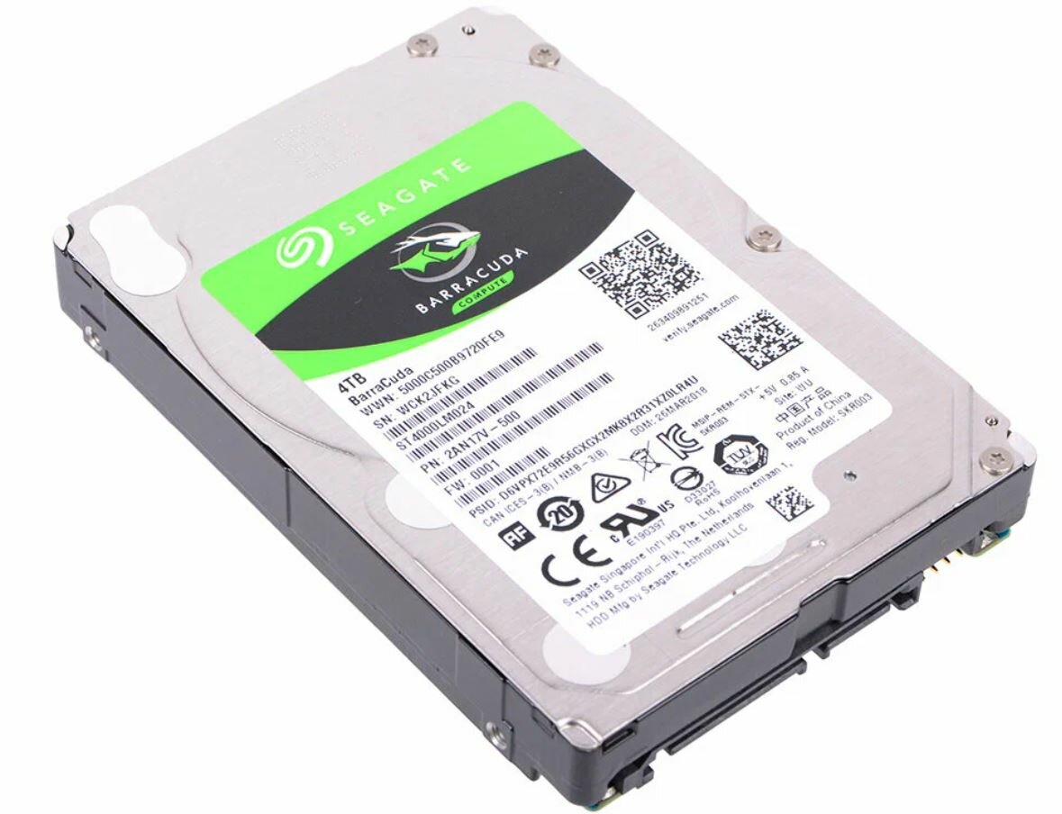 Жесткий диск Seagate ST4000LM024, 4ТБ, 5400об/мин, форм-фактор 2,5", интерфейс SATA