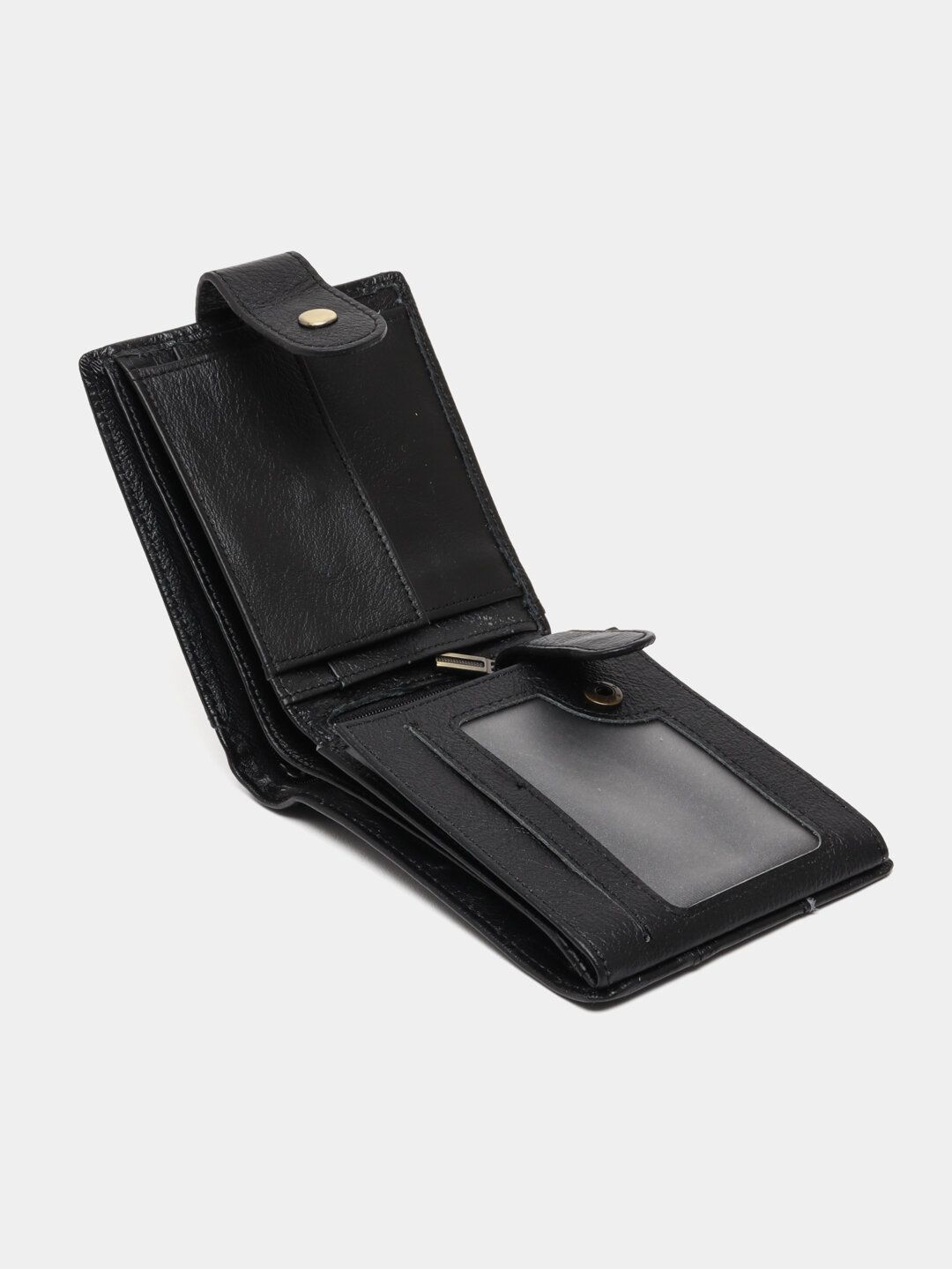 Кошелек GENUINE LEATHER, фактура гладкая, black — фото 1
