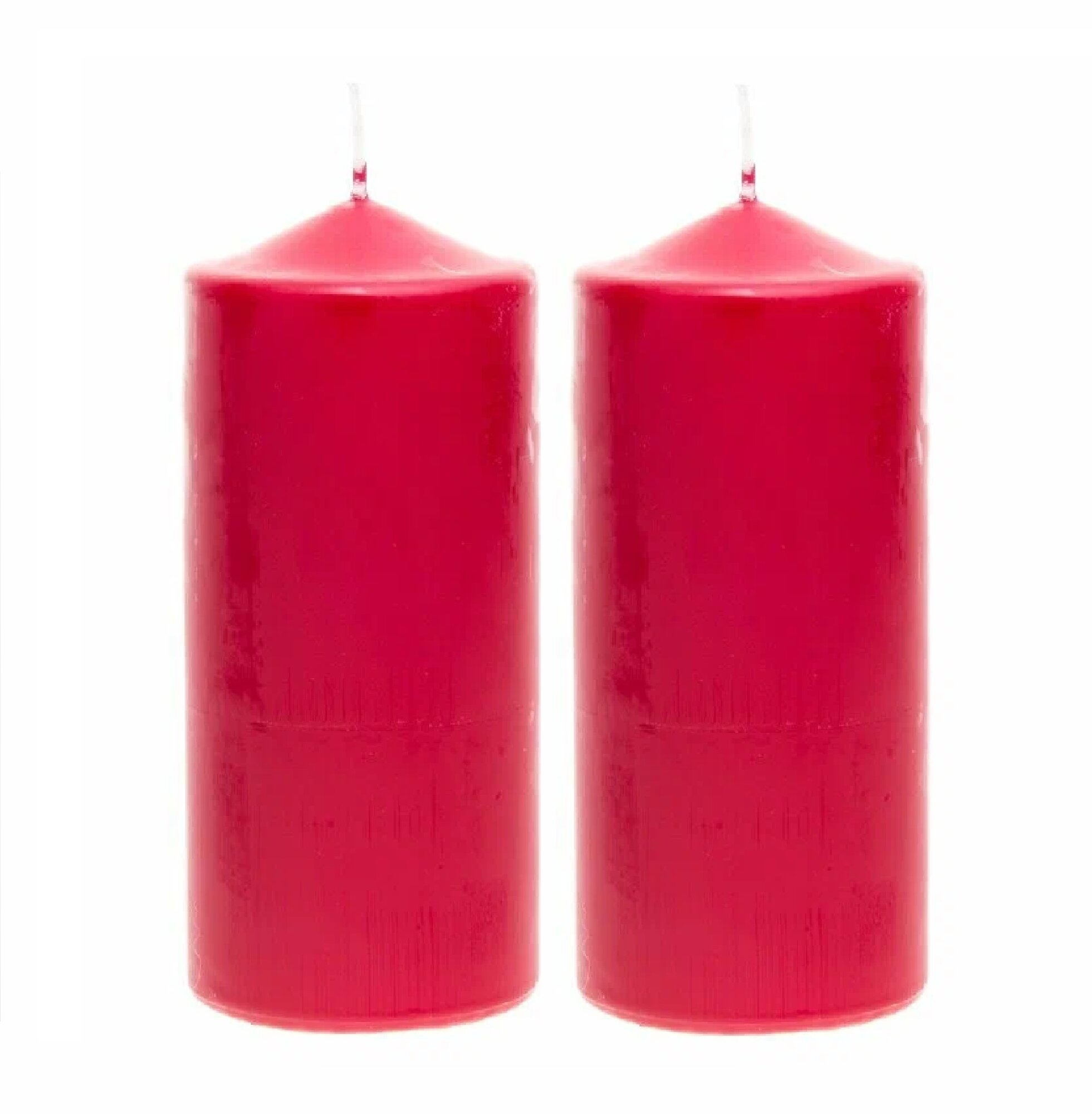 Свеча Polar красная парафиновая 2шт высота 15см диаметр 68см
