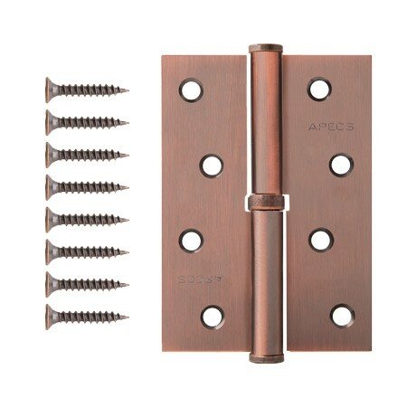 Петля врезная Apecs 100*70-B-Steel-AC-R, медь, правая, 1шт.