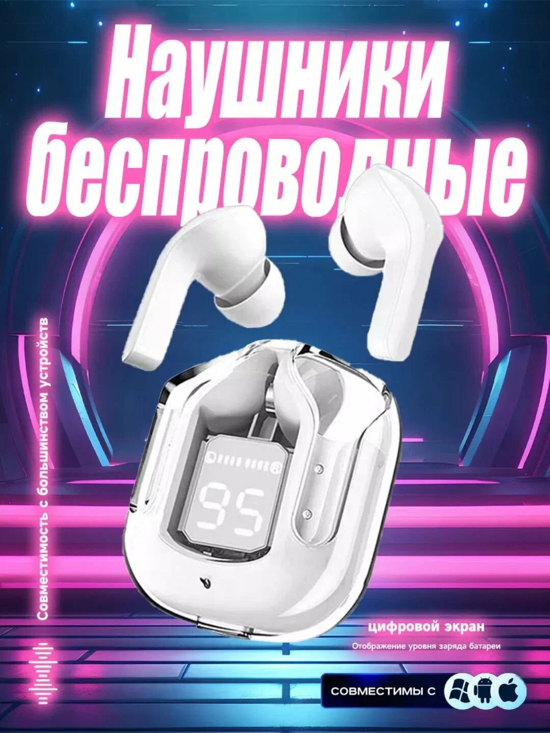 Беспроводные наушники Pods Air 31 с дисплеем микрофоном и шумоподавлением