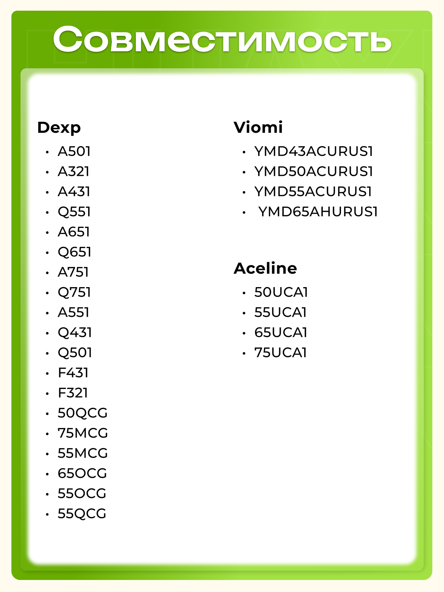 Пульт Huayu DP-V2 для телевизоров DЕXP, Viomi и Aceline, с батарейками, HBT028 — фото 1