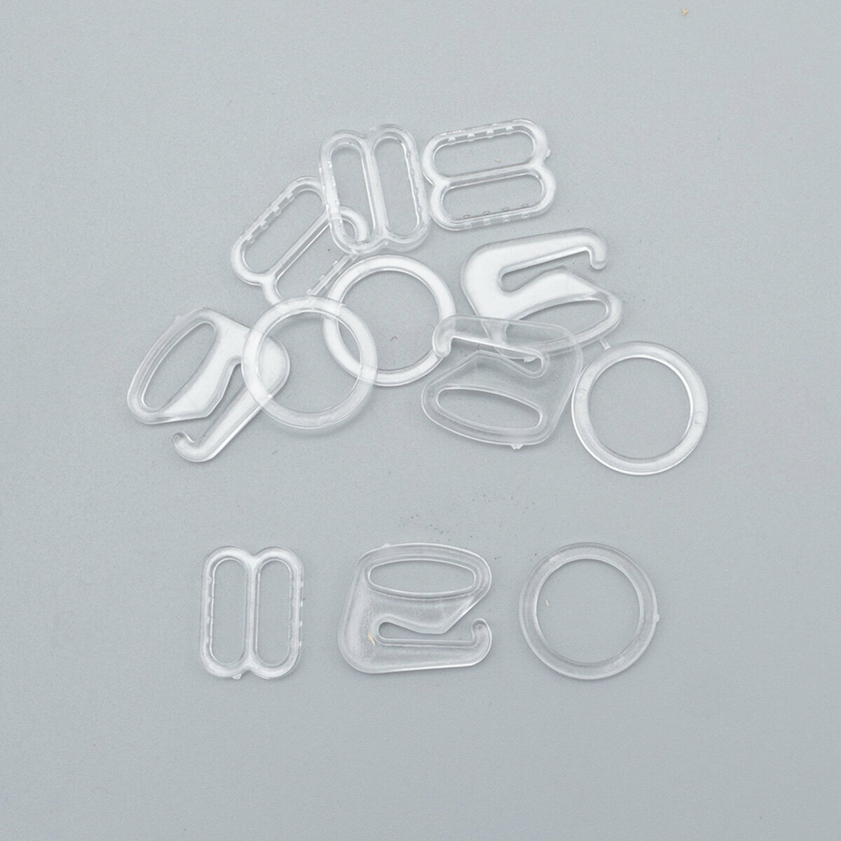 Набор фурнитуры для бюстгальтера цвет прозрачный (кольцо 10 мм - 4 шт регулятор 10 мм - 4 шт крючок 10 мм - 4 шт)