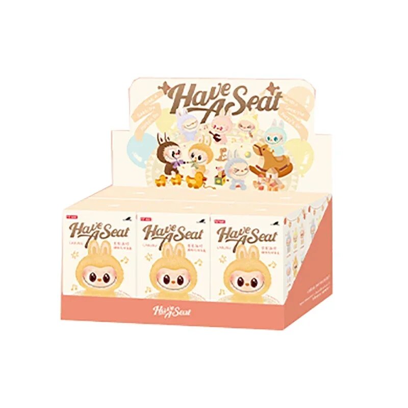 POP MART LABUBU The Monsters Have A Seat Series Виниловый плюшевый кулон Брелок Слепая коробка Игрушки Mystery Box Mistery Фигурка, 6 Blind Boxes