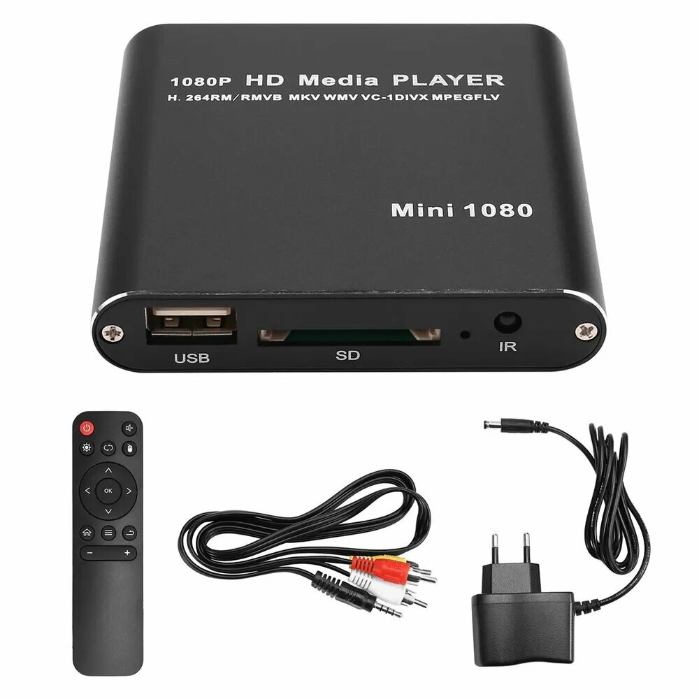 Мультимедийный проигрыватель MKV 264 HDD Full HD 1080P USB Media с поддержкой SD TV Box RMVB WMV EU PLUG — фото 1