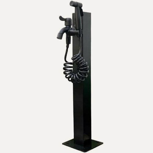 Изображение товара Водоразборная садовая колонка, нержавеющая сталь, для полива, черный матовый