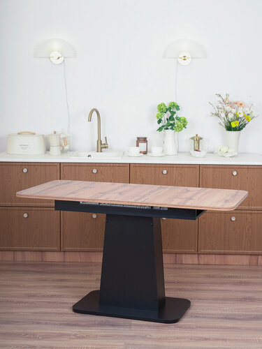 Изображение товара Стол кухонный обеденный раздвижной Грант 108(138)х68см ПластикNo2052кромкаИндигоЛДСПчерное