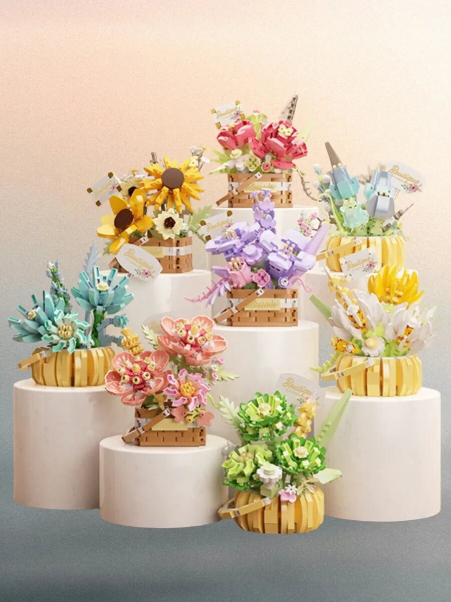 Конструктор цветы в корзине — фото 1