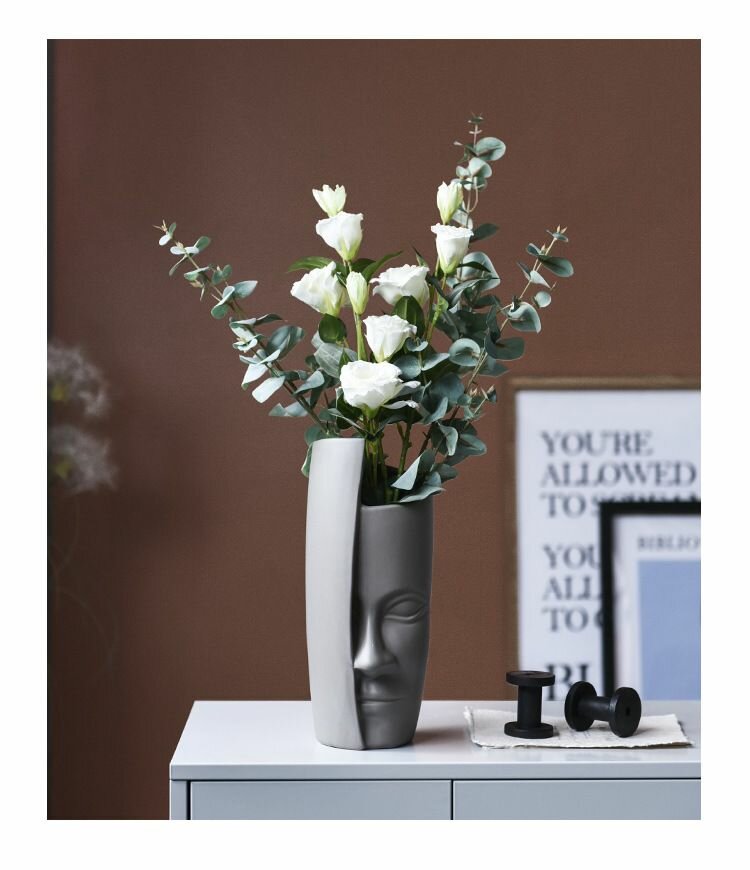 Ваза настольная керамическая "Образ" 2,1л, серый, глянцевая глазурь — фото 1