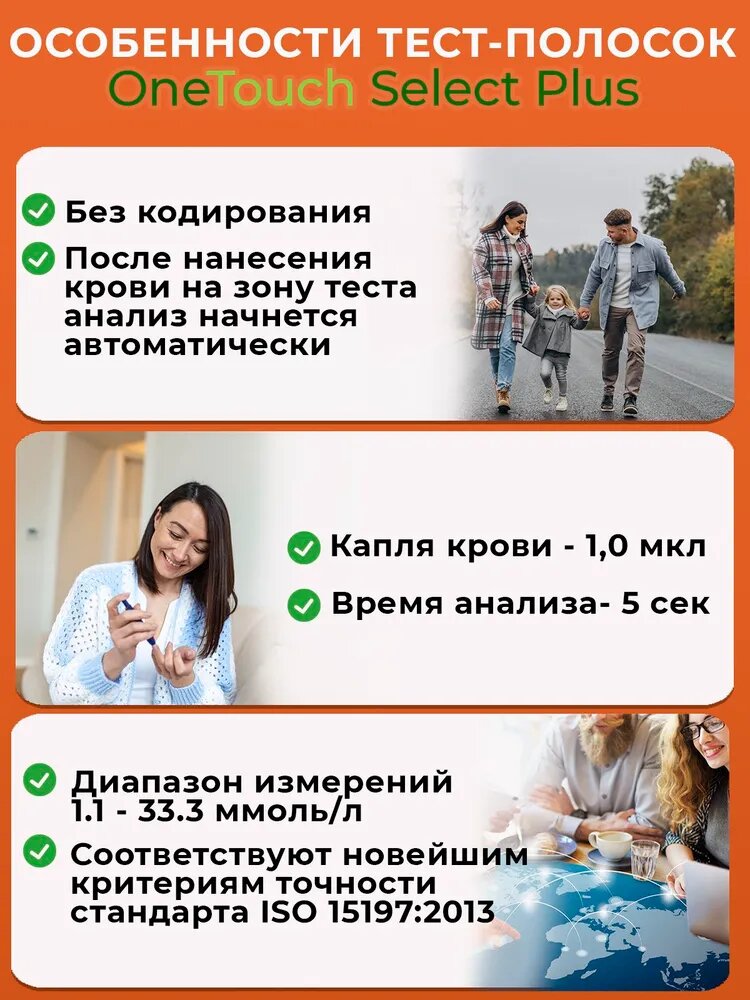 Картинки Тест-полоски УанТач Селект Плюс Флекс №50 (OneTouch Select Plus), срок 01.26
