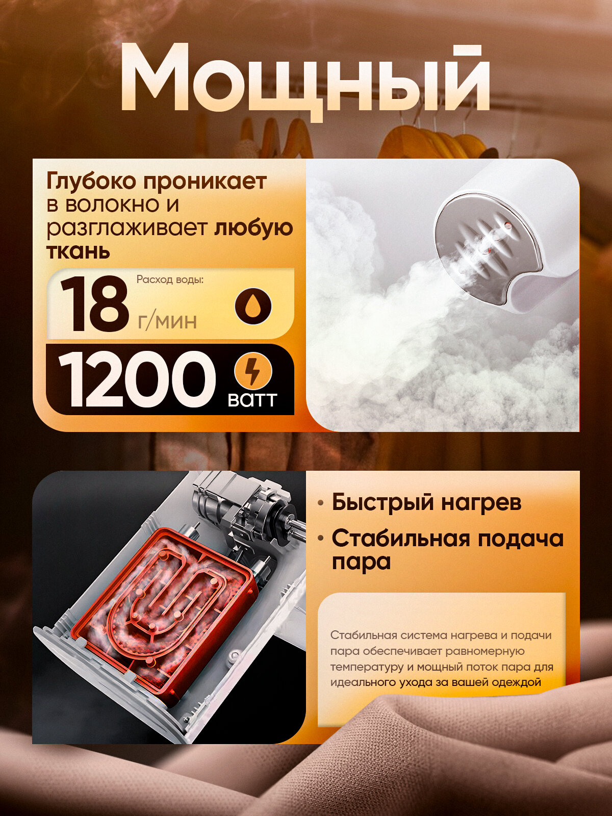 Отпариватель для одежды ручной складной TITAVIN TI-STM001 — фото 1
