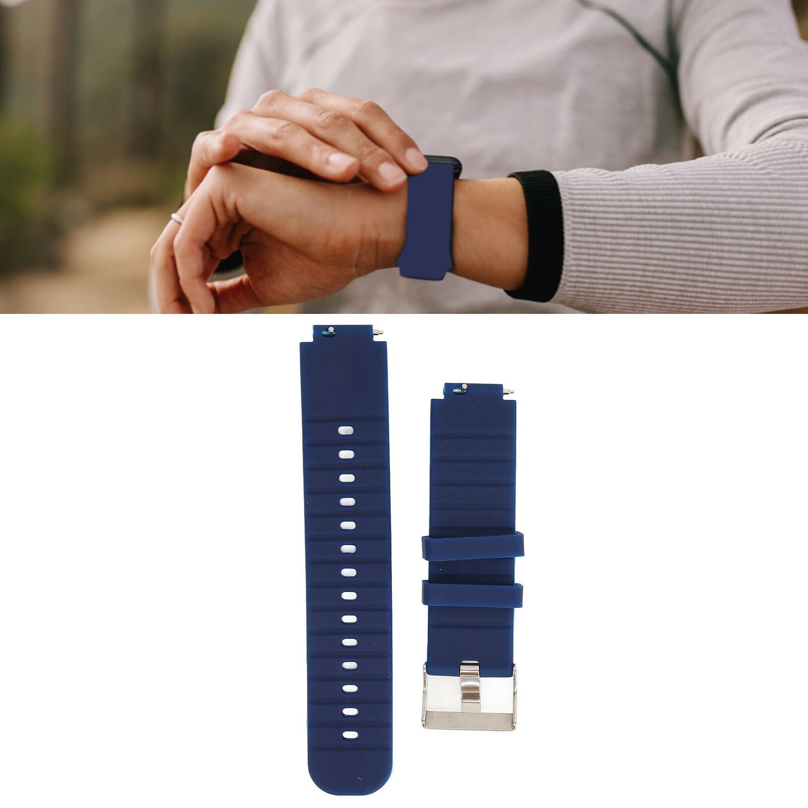 Силиконовый ремешок для умных часов Amazfit Verge 2 A1807, водонепроницаемый, для замены, синий