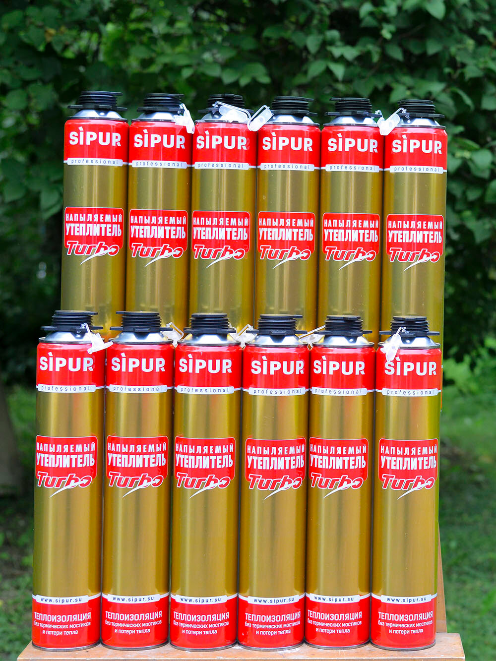 №7 Напыляемая теплоизоляция SIPUR (Сипур), 12 баллонов + 2 3D насадки + 12 стандартных насадок — фото 1