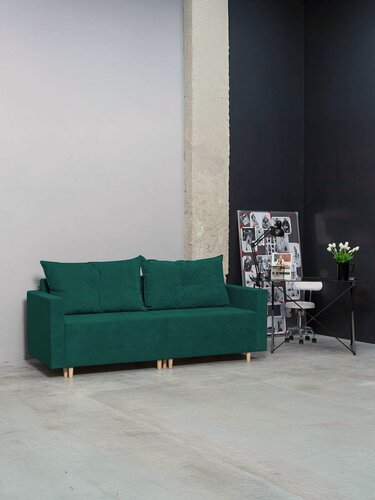 Изображение товара Раскладной диван кровать Пекин NEW прямой модульный, механизм еврокнижка, 213х102х85 см, зеленый