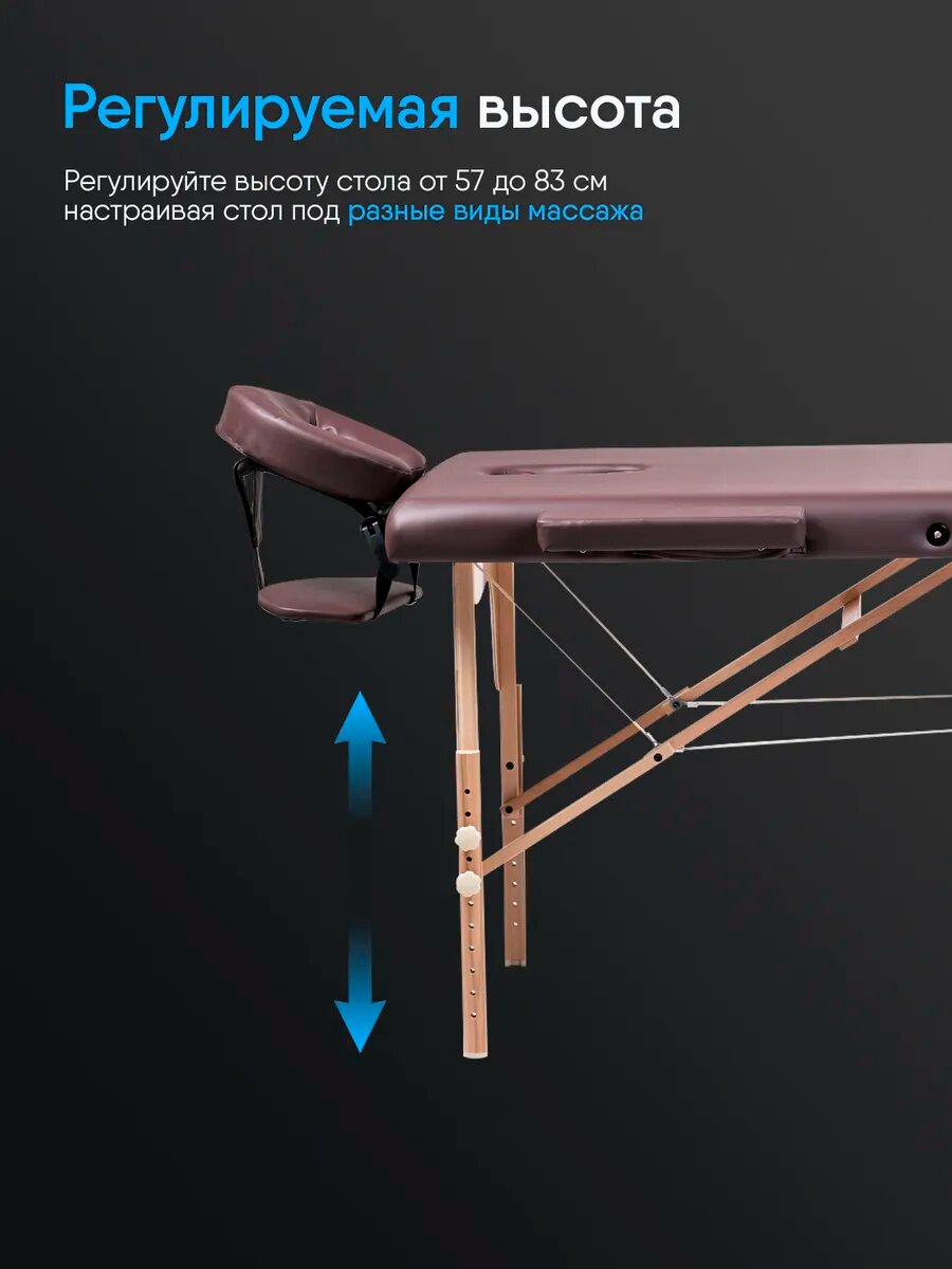 Массажный стол складной Ergonova OsteoCompact WE 2 секции, с регулировкой высоты — фото 1