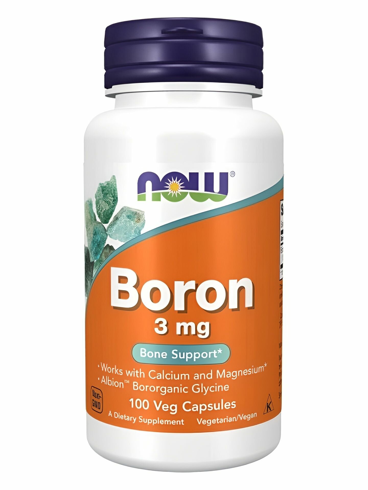 NOW Boron 3mg Минерал Бор 3 мгкапсула 100 желатиновых капсул США