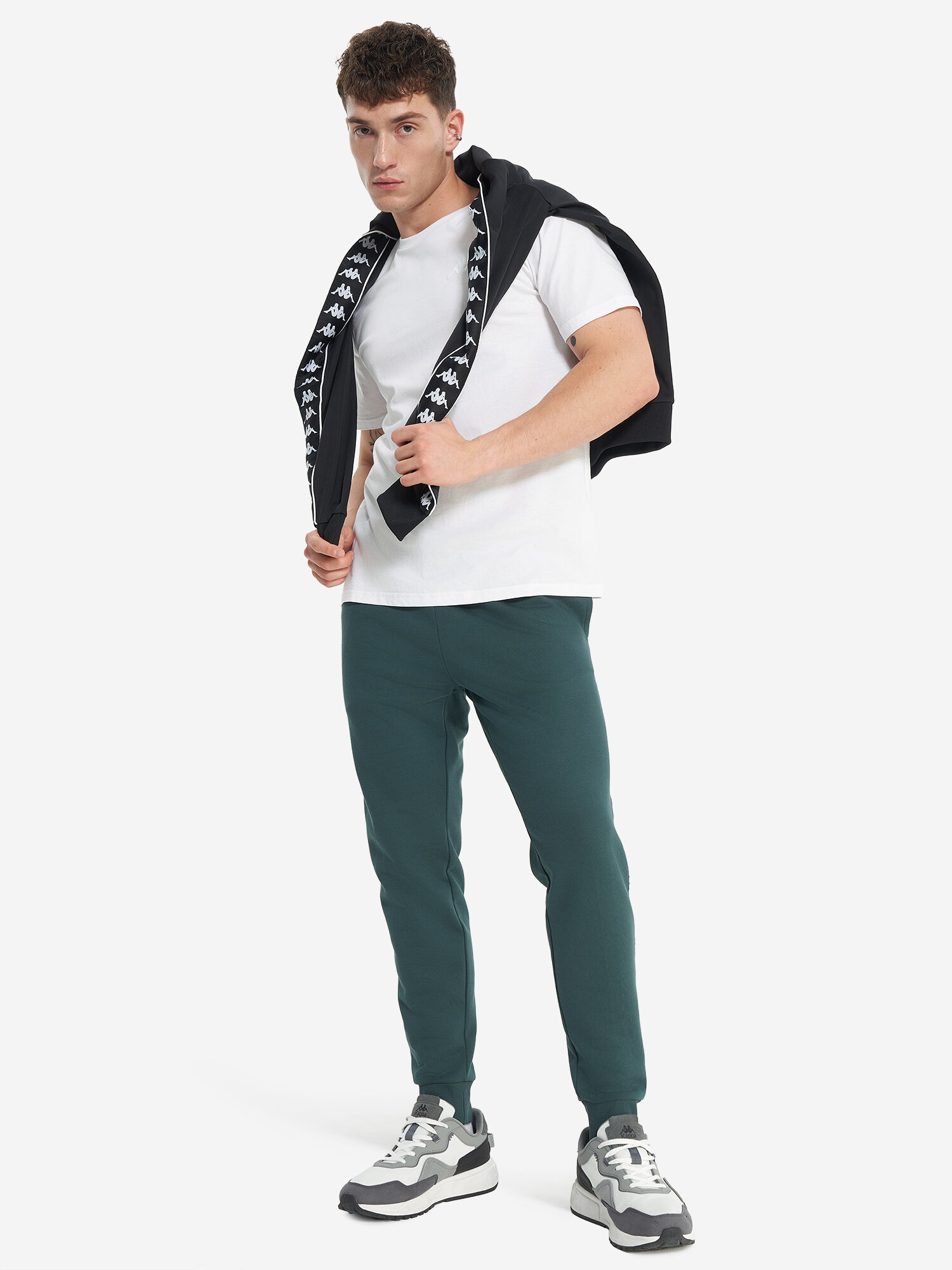 Брюки джоггеры Kappa, размер 52, зеленый — фото 1