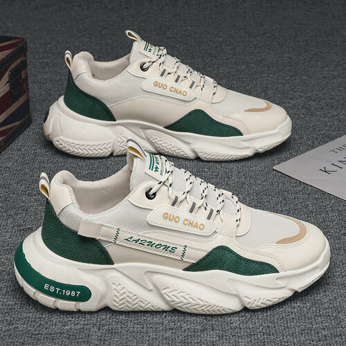 Изображение товара MOOCIE Мужская обувь 2025 года, новый популярный стиль, летняя сетчатая дышащая мужская спортивная повседневная обувь на толстой подошве, увеличивающая рост, брендовая обувь для папы, EU:42