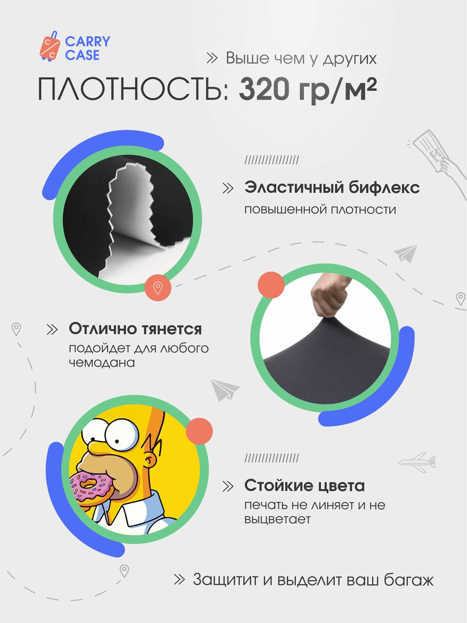 Чехол для чемодана CARRY CASE, размер XL, желтый — фото 1