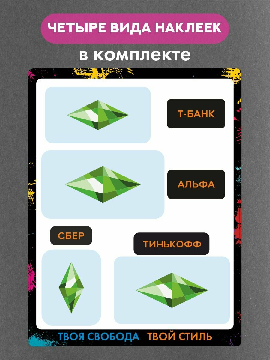 Наклейки на платежные стикеры симс, лого — фото 1