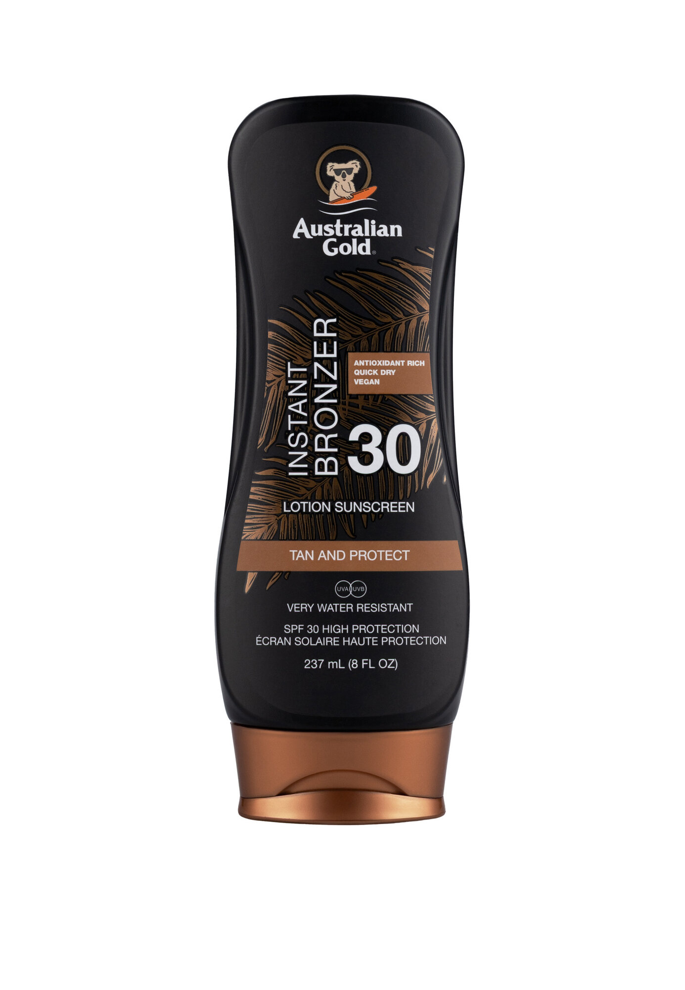 Лосьон Australian Gold SPF 30 Lotion Sunscreen Bronzer, для всех типов кожи, 237мл