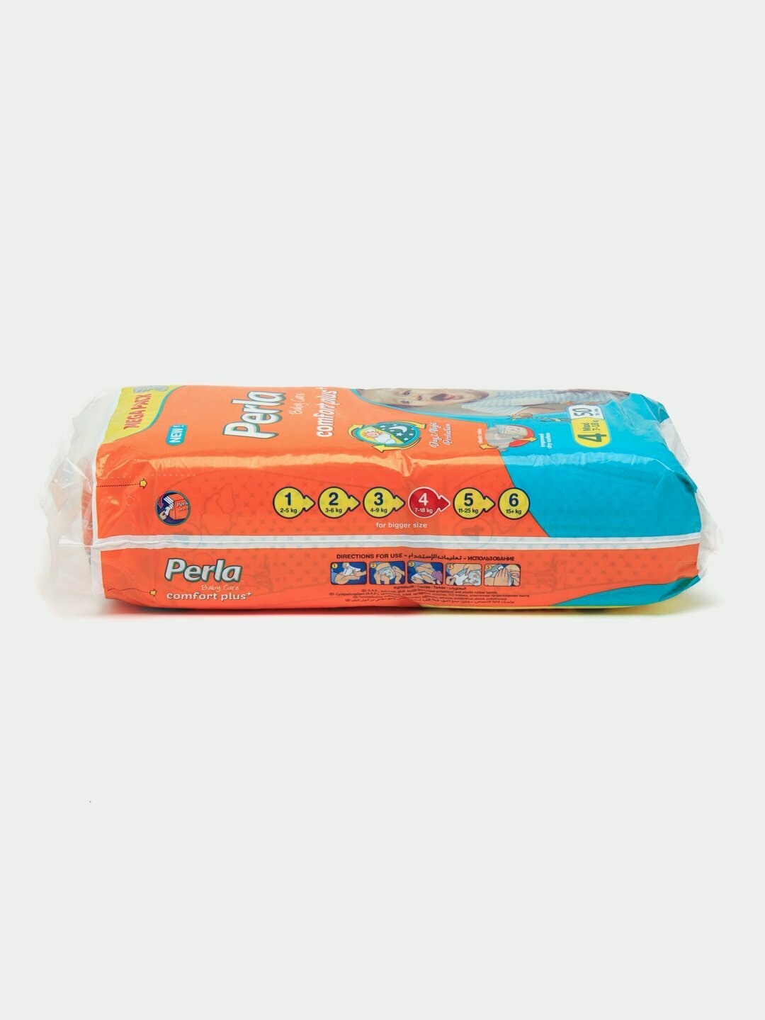 Подгузники Perla Camfort Plus Mega Pack размер №4 для детей 7-18 кг, упаковка 50 штуки — фото 1