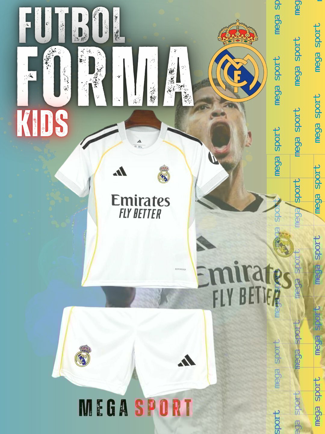 Футболка «Реал Мадрид» Джуда Беллингема №5 — детская спортивная одежда — фото 1