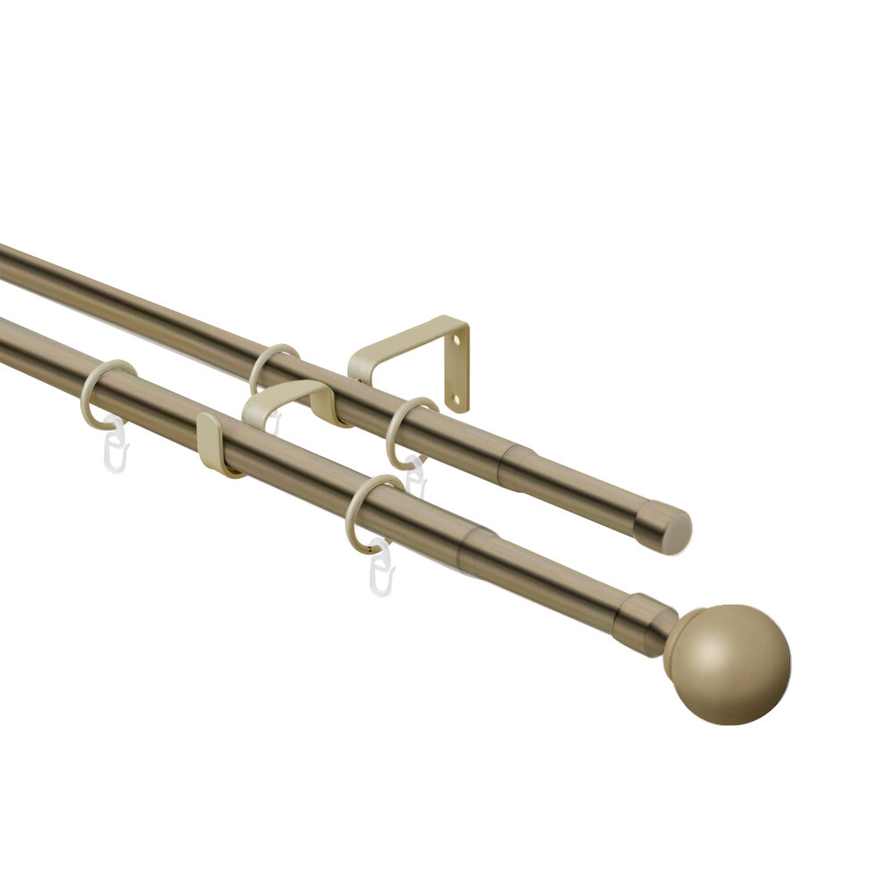 Карниз Arttex двойной 16 19 мм телескоп 15 650 160 300 с металлическими кольцами