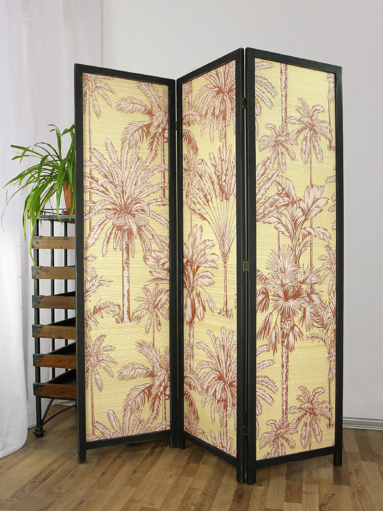 Ширма Country Artists "Горячее небо" бамбук дерево 3 секции оборачиваемая 180x145x6 см с рисунком