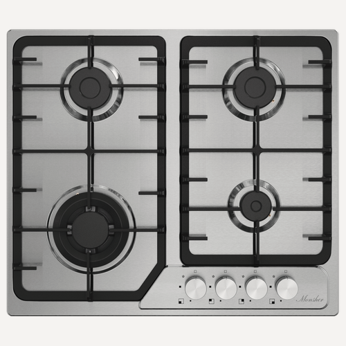 Изображение товара Варочная панель Monsher MSG63 Acier, нержавеющая сталь, 4 конфорки