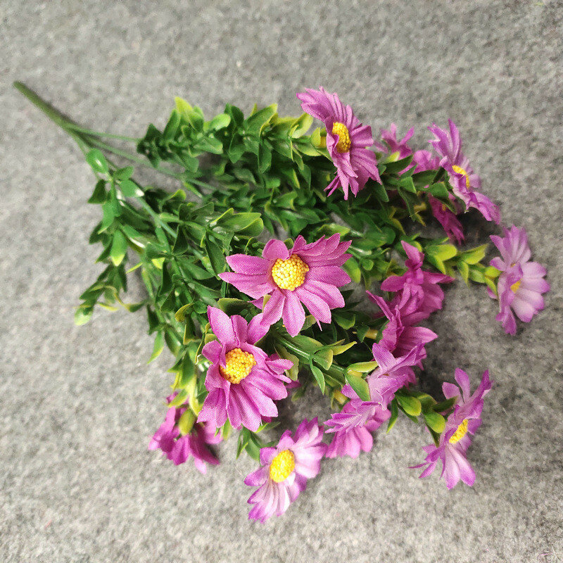 Realistic daisies faux floral stems multicolor photography backdrop home or event tabletop arrangement