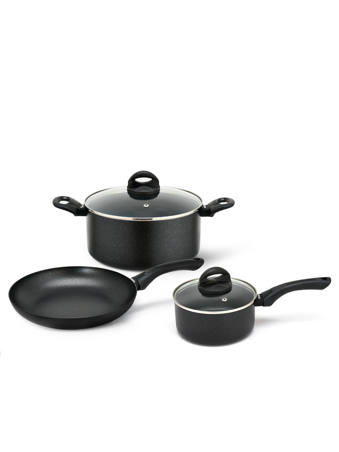 Набор посуды FISSMAN FORDE 4657, 5 предметов, антипригарное покрытие, стеклянные крышки, алюминий