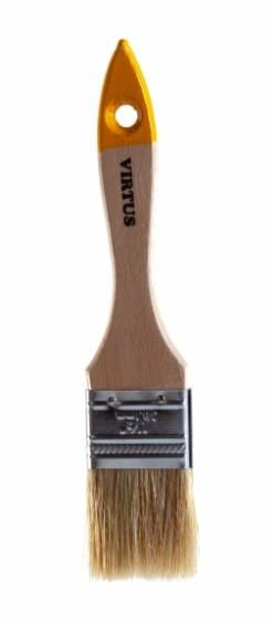 Кисть малярная VIRTUS плоская Slim, натуральная щетина, 38 мм 001001038 — фото 1