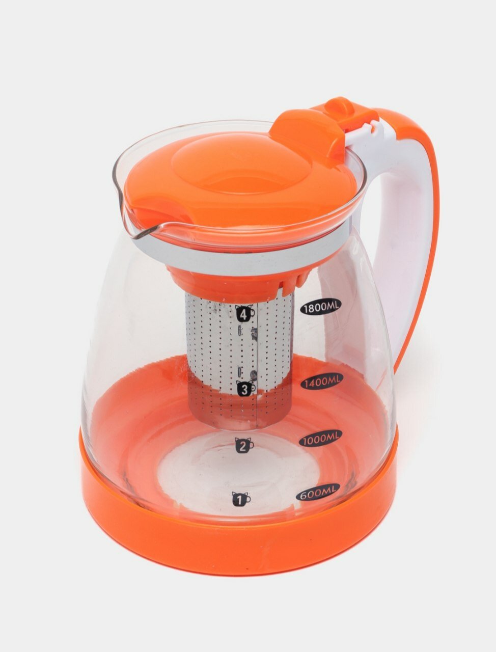 Чайник заварочный, стеклянный, с фильтром, термостойкий, 1,8 л