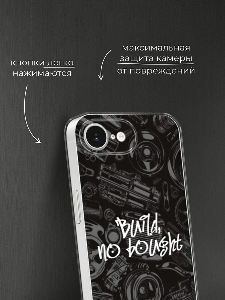 Чехол на Apple iPhone 16e / Айфон 16е с принтом "Build no bought" — фото 1