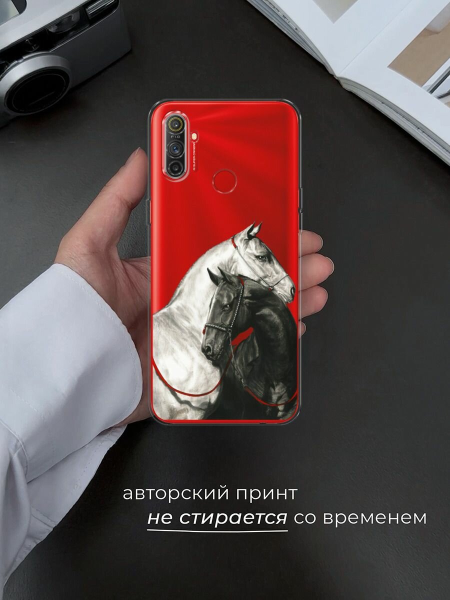 Чехол на Realme C3 / Реалми C3 с принтом "Верная любовь", прозрачный — фото 1