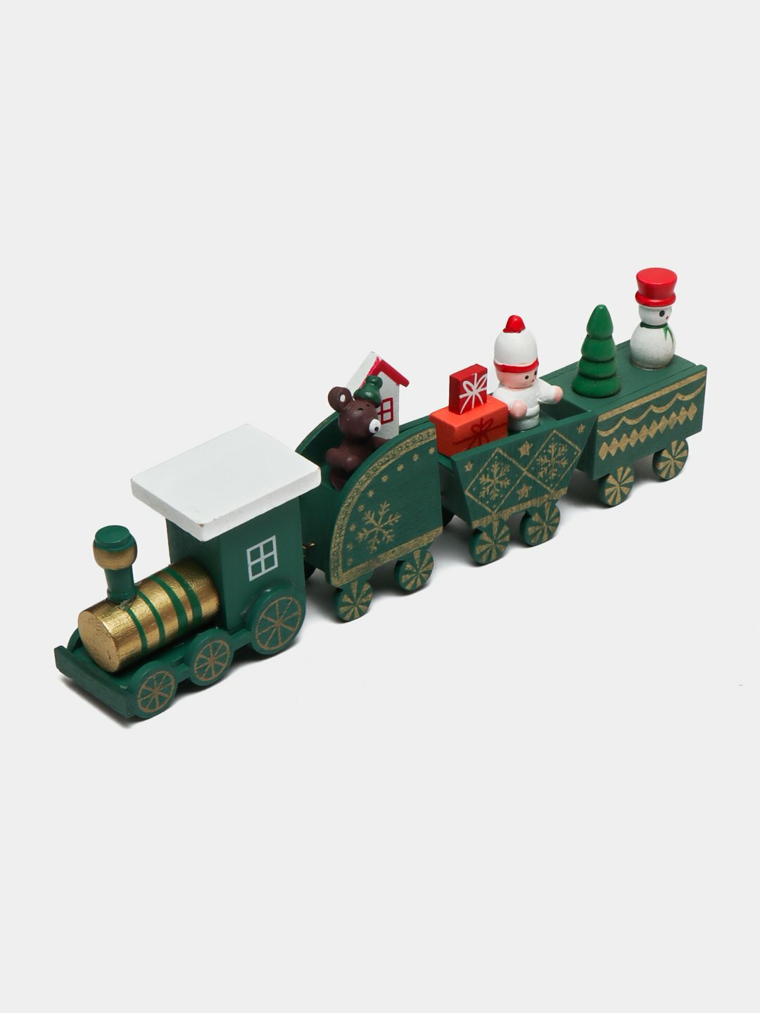 Новогодний игрушечный поезд - Бежевый меланж