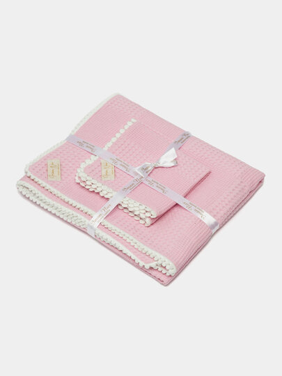 Детский вафельный плед 90×100 см — мягкий, дышащий, гипоаллергенный, для новорождённых и детей