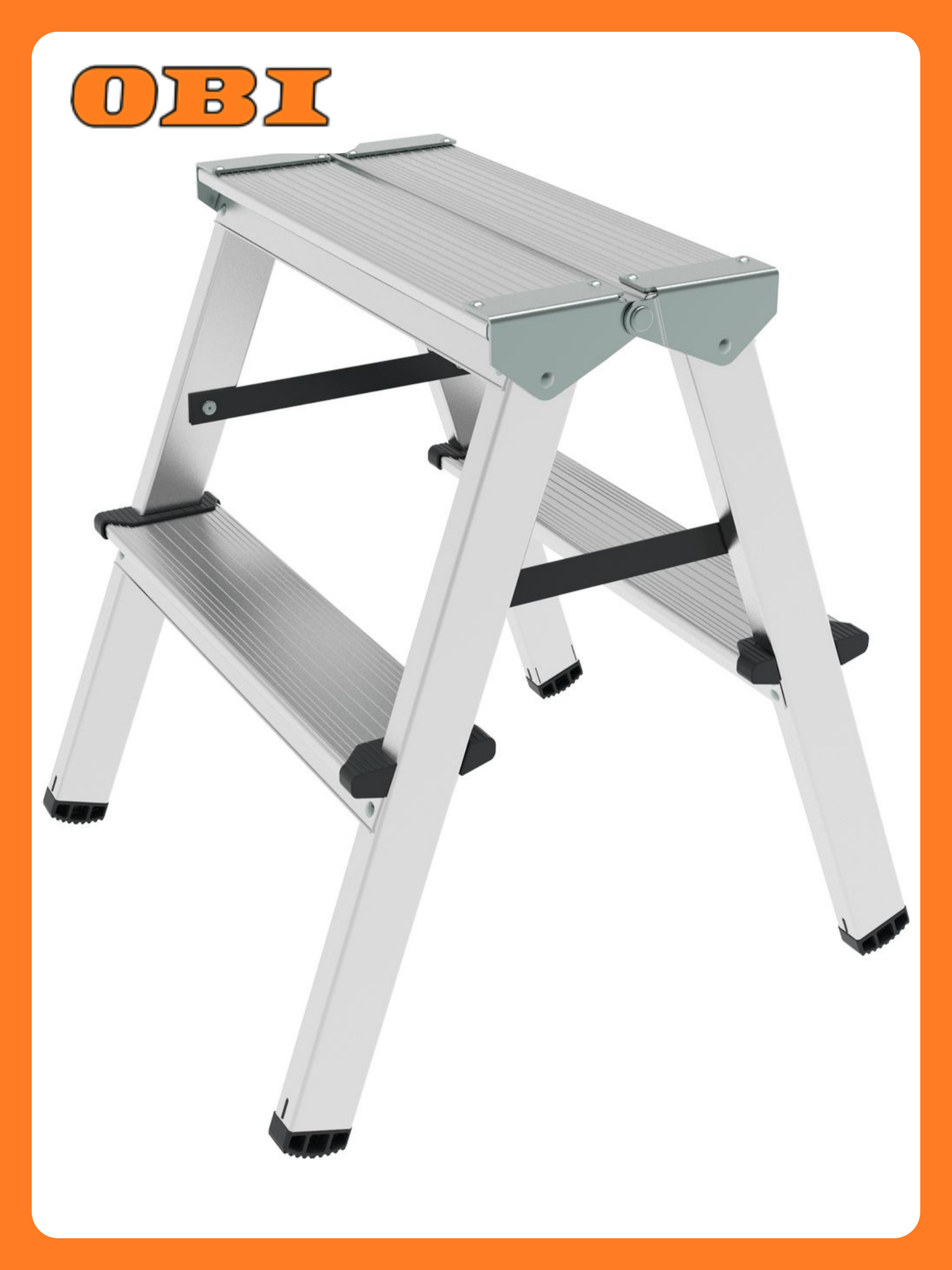 Стремянка алюминиевая двухсторонняя Новая Высота 2х2 ступени