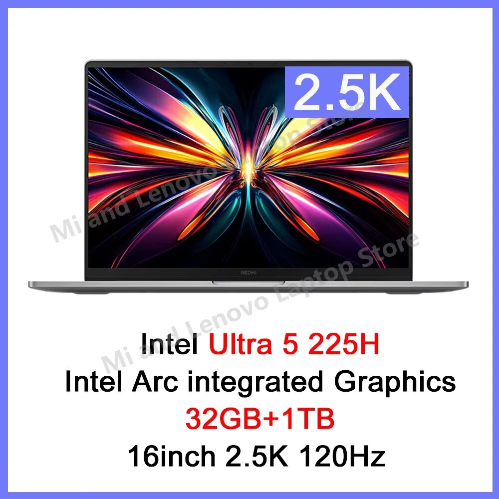 Ноутбук Xiaomi Redmi Book 16 2025, 16", 32ГБ/1ТБ, U5 225H, Integrated graphic, Windows