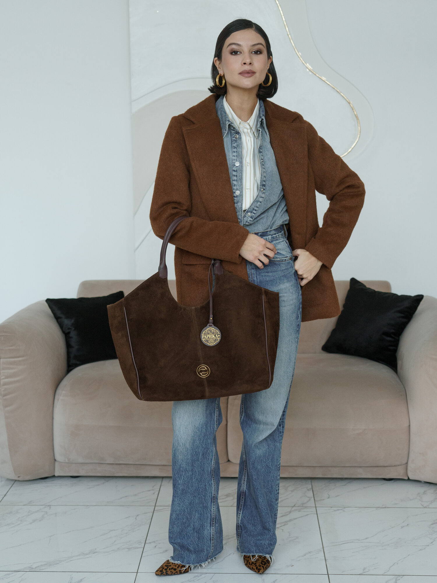 Сумка шоппер Paprika Bag Italy, коричневый — фото 1