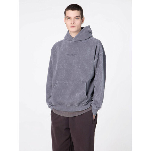 фото Худи streetbeat hoodie oversized string washed, 1 шт., размер l, , серый меланж