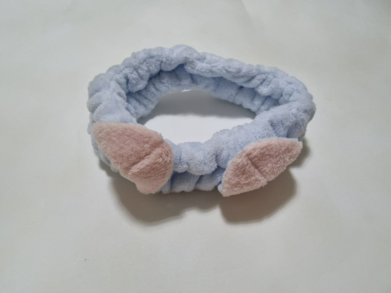 Ободок для умывания с ушками голубой — фото 1