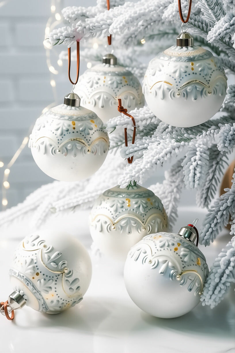Набор ёлочных шаров чентола, стекло, 8 см, 6 шт, Винтер Деко (Winter Deco) 4060280